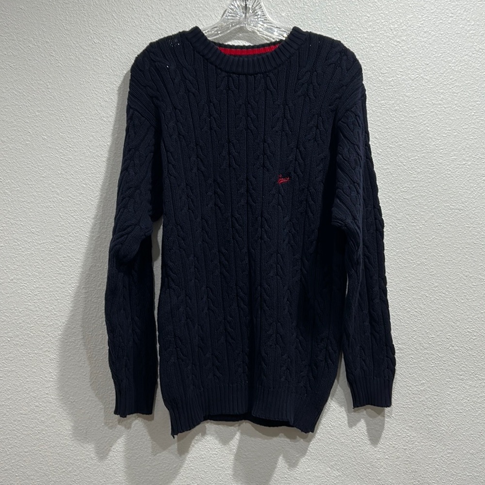 Vintage Guess Cable knit Rib knit cuffs/collar/hem Pullover Sweater SZ XL